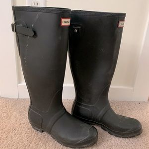 Hunter Rain boots with back buckle